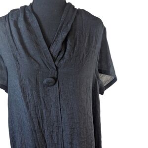 Red Coral black gauzy flowy bathing suit cover up size S